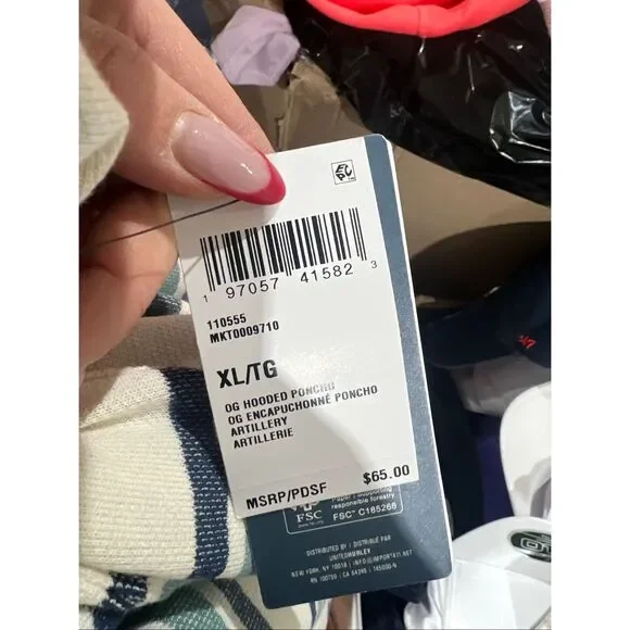 Hurley NWT Artillery Striped OG Hooded Poncho Sweatshirt - Picture 6 of 6